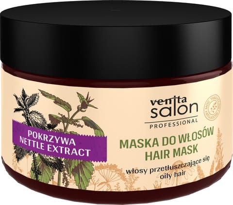 ⁨VENITA Salon Maska z pokrzywą do włosów przetłuszczających się 500 ml⁩ w sklepie Wasserman.eu