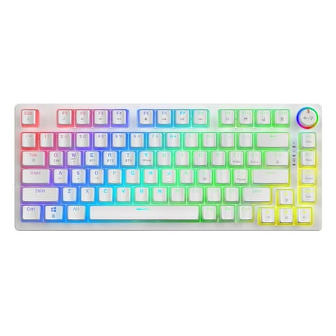 ⁨Klawiatura mechaniczna bezprzewodowa PHENIX WHITE Gateron Red Pro, Pudding⁩ w sklepie Wasserman.eu