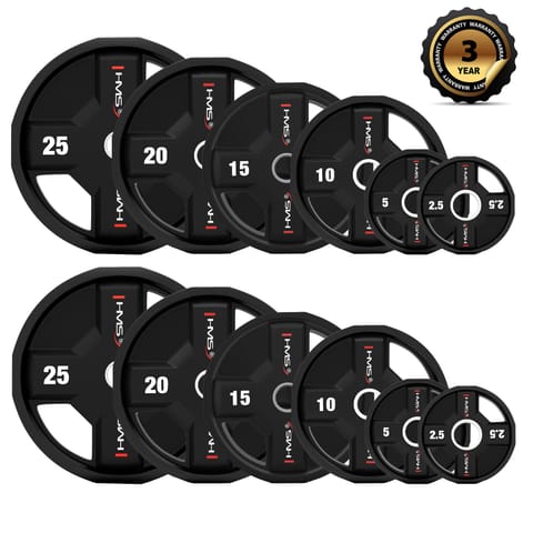 ⁨TPC SET ZESTAW TALERZY OLIMPIJSKICH POLIURETANOWYCH 2 x 2.5 - 25 KG CPU (155 KG) HMS⁩ w sklepie Wasserman.eu