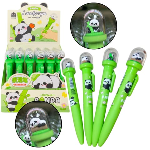 ⁨Długopis Żelowy Zielony Panda W Kopule Niebieski Tusz 0.5mm⁩ w sklepie Wasserman.eu