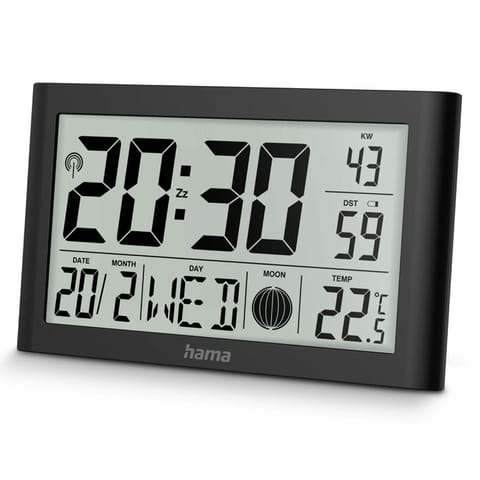 ⁨martinique digital wall clock black⁩ at Wasserman.eu