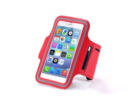 ⁨Etui na ramię sportowe do biegania na telefon do 5.5 cala czerwone⁩ w sklepie Wasserman.eu
