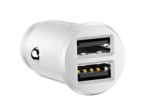 ⁨Baseus Grain ładowarka samochodowa 2x USB 5V 3.1A white⁩ w sklepie Wasserman.eu
