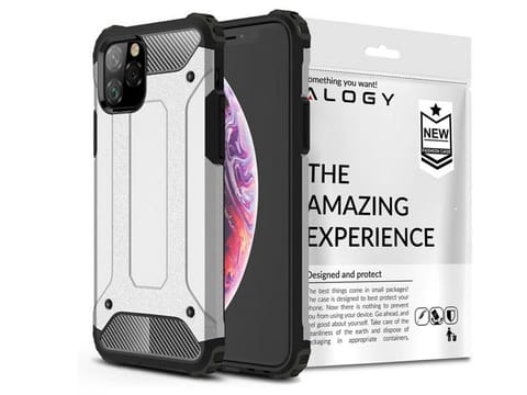⁨Etui Alogy Hard Armor do Apple iPhone 11 Pro Max srebrne⁩ w sklepie Wasserman.eu