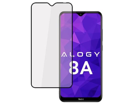 ⁨Glass Alogy Full Glue case friendly for Xiaomi Redmi 8A Black⁩ at Wasserman.eu