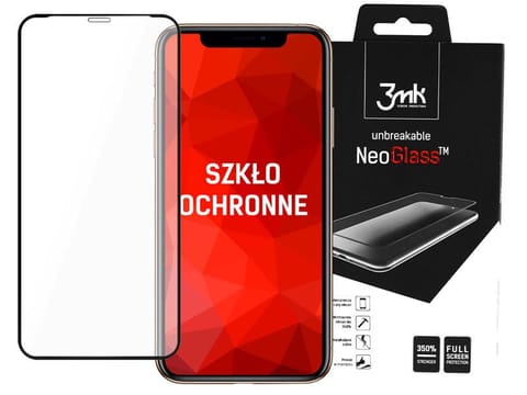 ⁨Szkło 3mk NeoGlass 8H do iPhone 11 Pro/ X/ XS niepękające Black⁩ w sklepie Wasserman.eu