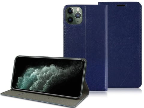 ⁨Etui z klapką portfel Alogy skórzane obudowa do Apple iPhone 11 Pro Granatowe⁩ w sklepie Wasserman.eu