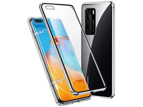 ⁨Magnetic glass case Dr.Fit double-sided for Huawei P40 Silver⁩ at Wasserman.eu