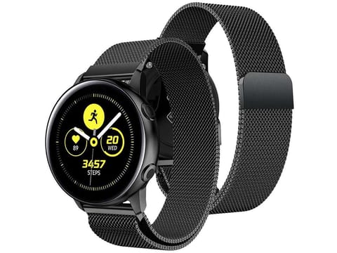 ⁨Bransoleta Milanese pasek Alogy stal nierdzewna do smartwatcha 22mm Czarna⁩ w sklepie Wasserman.eu