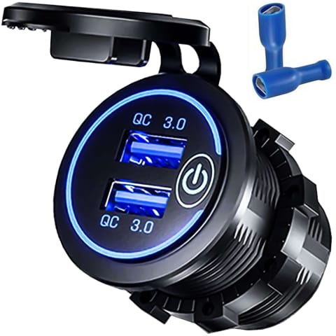 ⁨Ładowarka samochodowa / do motocykla zasilacz konektory Alogy 2x USB QC 3.0 LED⁩ w sklepie Wasserman.eu