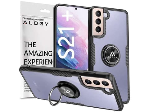 ⁨Etui Alogy Ring Holder Clear Armor do Samsung Galaxy S21 Plus czarne⁩ w sklepie Wasserman.eu