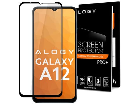 Szkło Alogy Full Glue case friendly do Samsung Galaxy A12 2020/2021 Czarne w sklepie Wasserman.eu