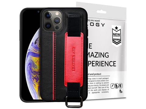 ⁨Etui obudowa Alogy Leather Case do Apple iPhone 12/ 12 Pro 6.1 Czarne⁩ w sklepie Wasserman.eu