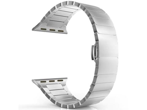 ⁨Bransoleta Alogy Stainless Steel do Apple Watch 38/40/41mm Srebrna⁩ w sklepie Wasserman.eu