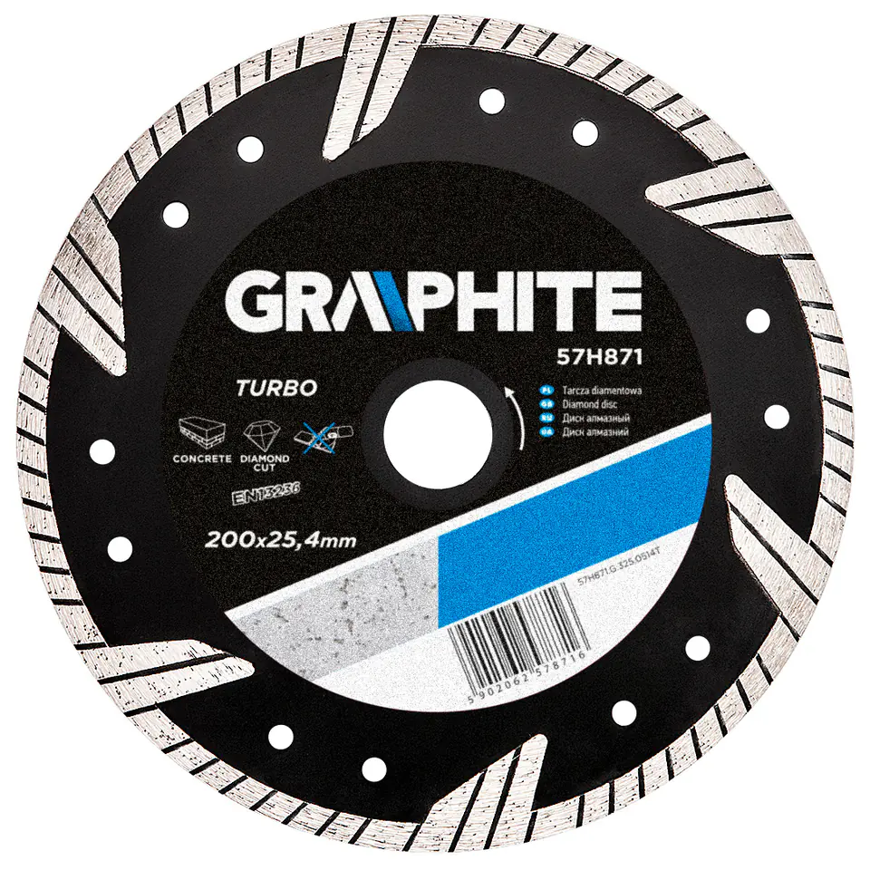 ⁨Diamond blade 200 x 25.4 mm, turbo⁩ at Wasserman.eu