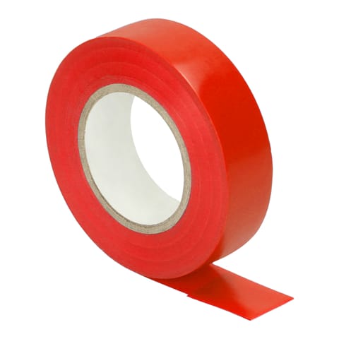 ⁨Zestaw 10 taśm izolacyjnych 19mm, czerwona, uniepalniona, grubość 0,13mm, długość 20m⁩ w sklepie Wasserman.eu