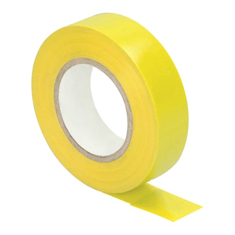 ⁨Zestaw 10 taśm izolacyjnych 19mm, żółta, uniepalniona, grubość 0,13mm, długość 20m⁩ w sklepie Wasserman.eu