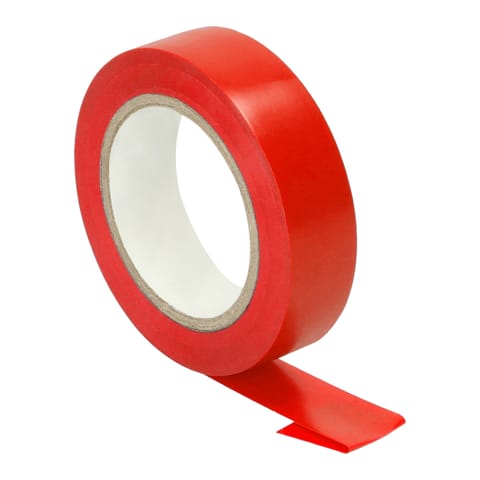 ⁨Zestaw 10 taśm izolacyjnych 15mm, czerwona, uniepalniona, grubość 0,13mm, długość 10m⁩ w sklepie Wasserman.eu