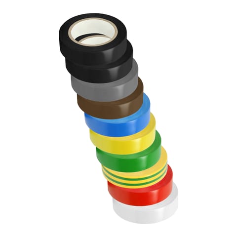 ⁨Zestaw 10 taśm 15mm, 2x czarna, szara, brązowa, niebieska, żółta, zielona, żółto-zielona, czerwona, biała, długość 10m⁩ w sklepie Wasserman.eu