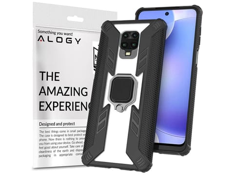 ⁨Pancerne etui Alogy Ring Carbon Holder do Xiaomi Redmi Note 9S/ Pro/ Max⁩ w sklepie Wasserman.eu