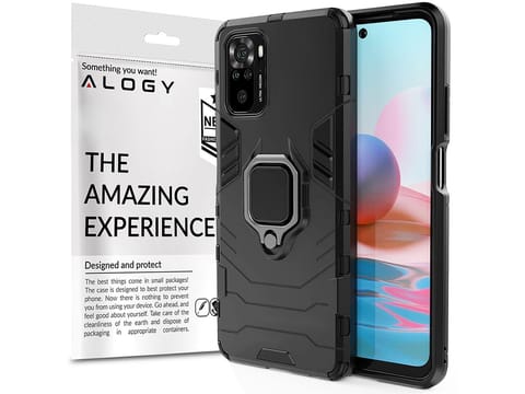 ⁨Etui Alogy Stand Ring Armor do Xiaomi Redmi Note 10/10s czarne⁩ w sklepie Wasserman.eu