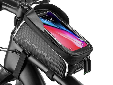 ⁨Etui torba uchwyt rowerowy RockBros 017-1BK sakwa na rower na ramę Czarne⁩ w sklepie Wasserman.eu