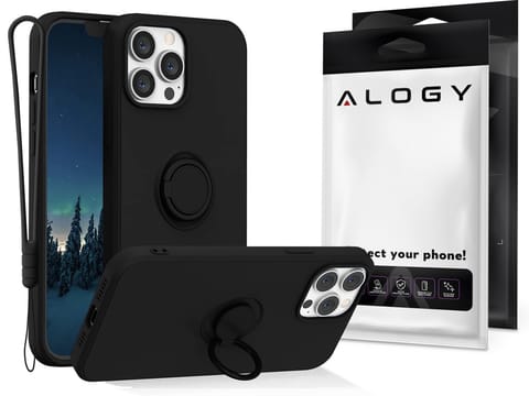 ⁨Etui silikonowe Ring Ultra Slim Alogy do Apple iPhone 13 Pro Max Czarne⁩ w sklepie Wasserman.eu
