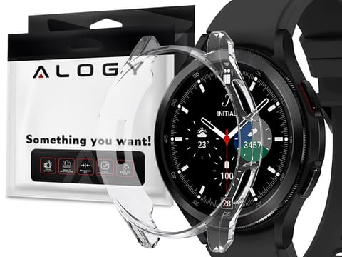 ⁨Etui silikonowe Alogy case do Samsung Galaxy Watch 4 Classic 42mm Przezroczyste⁩ w sklepie Wasserman.eu