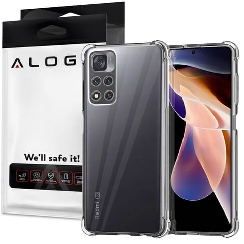 ⁨Silikonowe etui pancerne ShockProof Alogy do Xiaomi Redmi Note 11 Przezroczyste⁩ w sklepie Wasserman.eu