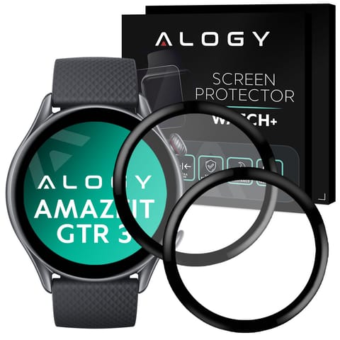 ⁨2x Alogy 3D Flexible Glass for Xiaomi Amazfit GTR 3 Black⁩ at Wasserman.eu