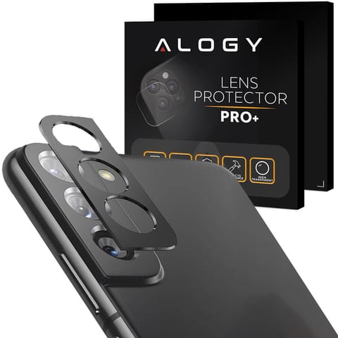 ⁨Metal Camera Protective Cover Lens Alogy Metal Lens Cover for Samsung Galaxy S22 Black⁩ at Wasserman.eu