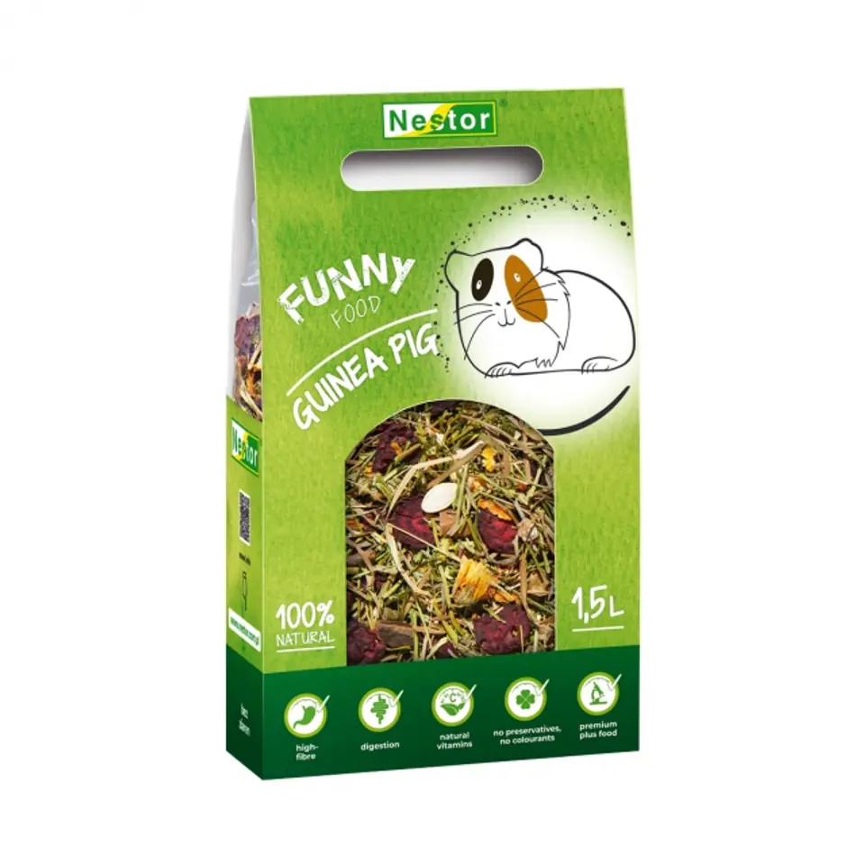 ⁨NESTOR POKARM 1500ML ŚWINKA MORSKA FUNNY FOOD 500g⁩ w sklepie Wasserman.eu