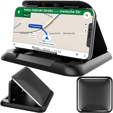 ⁨Uchwyt samochodowy na kokpit deskę do auta podstawka na telefon do 6.8 cali GPS Alogy Carbon Czarny⁩ w sklepie Wasserman.eu