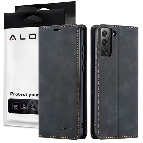 Flip case wallet Alogy leather for Samsung Galaxy S22+ Plus Black at Wasserman.eu