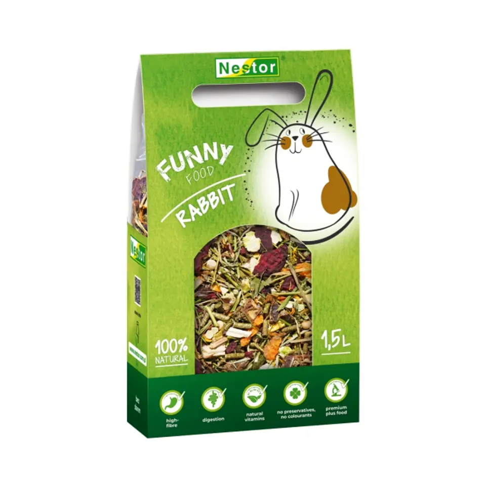 ⁨NESTOR FOOD 1500ML RABBIT FUNNY FOOD 480g⁩ at Wasserman.eu