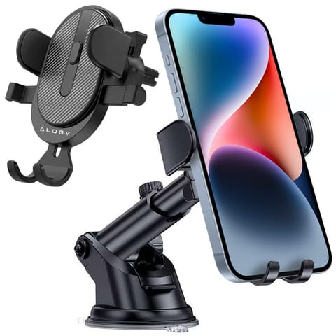 ⁨Alogy Easy One Touch Car Holder for 6.5" Gravity Dashboard and Windshield Black⁩ at Wasserman.eu