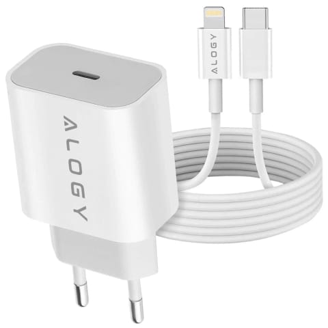 Alogy Charger fast USB-C PD 20W + Lightning cable 1m White at Wasserman.eu