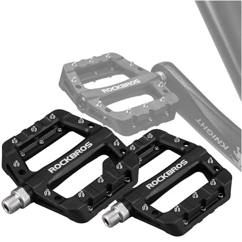 ⁨Pedały rowerowe RockBros 2017-12CBK platformowe nylon Czarne⁩ w sklepie Wasserman.eu