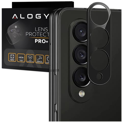 ⁨Metalowa osłonka aparatu Alogy Lens Protector PRO+ na obiektyw do Samsung Galaxy Z Fold 4 Czarna⁩ w sklepie Wasserman.eu