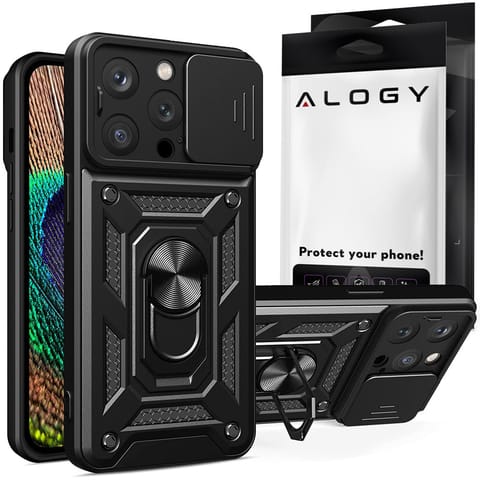 Etui Alogy Camshield Stand Ring z osłonką na aparat do Apple iPhone 14 Pro w sklepie Wasserman.eu