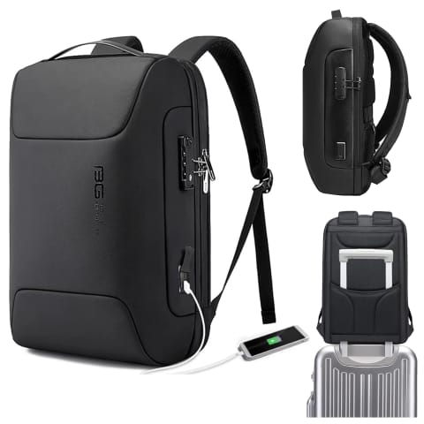 ⁨Bange anti-theft backpack waterproof for laptop up to 15.6" multifunctional Black⁩ at Wasserman.eu