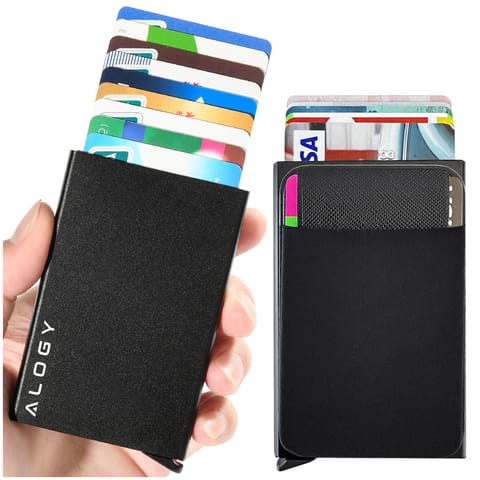 ⁨Anti-theft Wallet Smart RFID Card Case Alogy Minimalist Black⁩ at Wasserman.eu