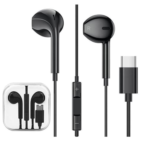 Vega Colors EarPods USB-C Type C NEW CHIP Wired In-ear Headphones Black at Wasserman.eu
