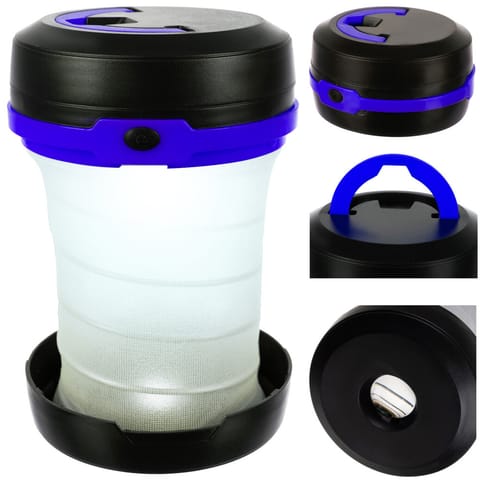 ⁨2-in-1 Folding Tourist Lamp with Flashlight Function 3 Modes with Hanger Blue⁩ at Wasserman.eu