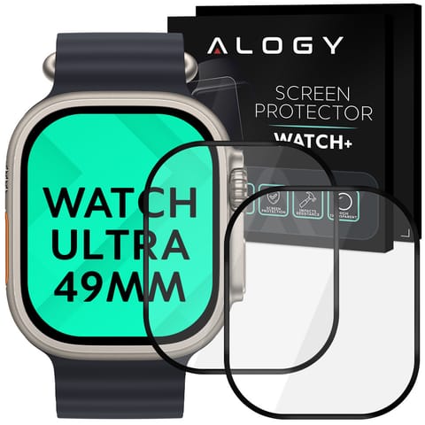 2x Elastyczne Szkło 3D Alogy Screen Protector Pro+ do Apple Watch Ultra / Ultra 2 49mm Black w sklepie Wasserman.eu