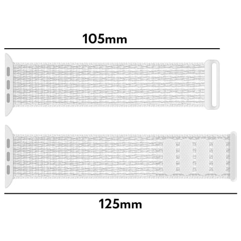 ⁨Alogy Strap Nylon Strap with Velcro for Apple Watch 1/2/3/4/5/6/7/8/SE (38/40/41mm) White⁩ at Wasserman.eu