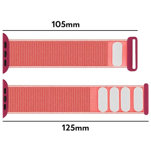 ⁨Alogy Nylon Strap with Velcro for Apple Watch 1/2/3/4/5/6/7/8/SE/Ultra (42/44/45/49mm) Pink⁩ at Wasserman.eu