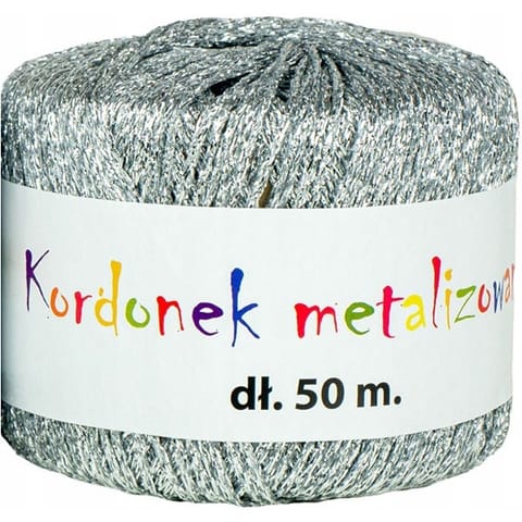 ⁨Kordonek metalizowany 2mmx50m srebrny KOB-02 ALIGA⁩ w sklepie Wasserman.eu