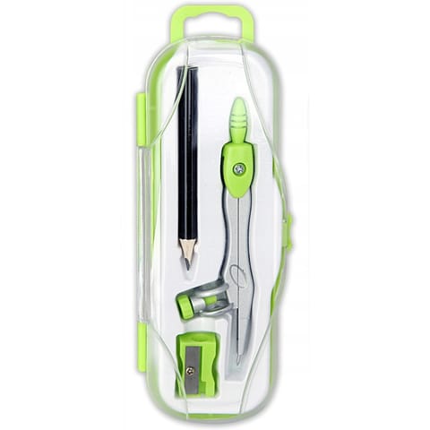 ⁨Cyrkiel szkolny z ołówkiem + temperówka w etui PC-102 zielony TT7638 PENMATE⁩ w sklepie Wasserman.eu