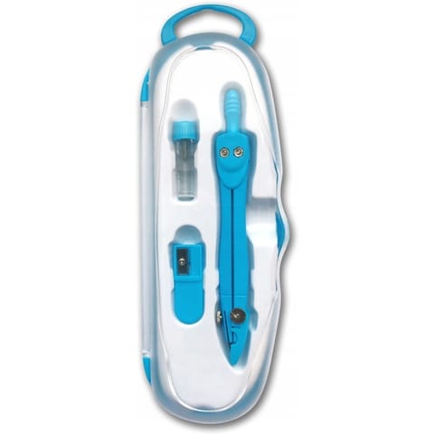 ⁨Cyrkiel szkolny z grafitem 2mm ( grafity +temperówka) PC-101 niebieski w etui TT7633 PENMATE⁩ w sklepie Wasserman.eu